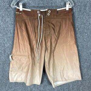 Rusty Board‎ Shorts Men's Size 29 100% Polyester Drawstring Brown